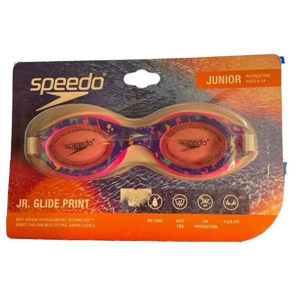 Speedo Swimming JR. Glide Print Lightning Goggles Ages Junior 6-14‎ NEW Anti Fog - Picture 1 of 2